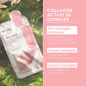 Masque collagène MEDIHEAL appliqué sur le visage