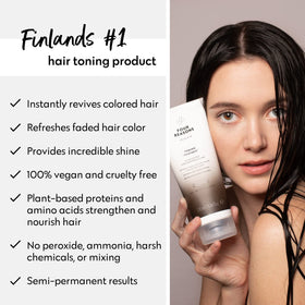 Masque Colorant FOUR REASONS Coffee sur un fond neutre