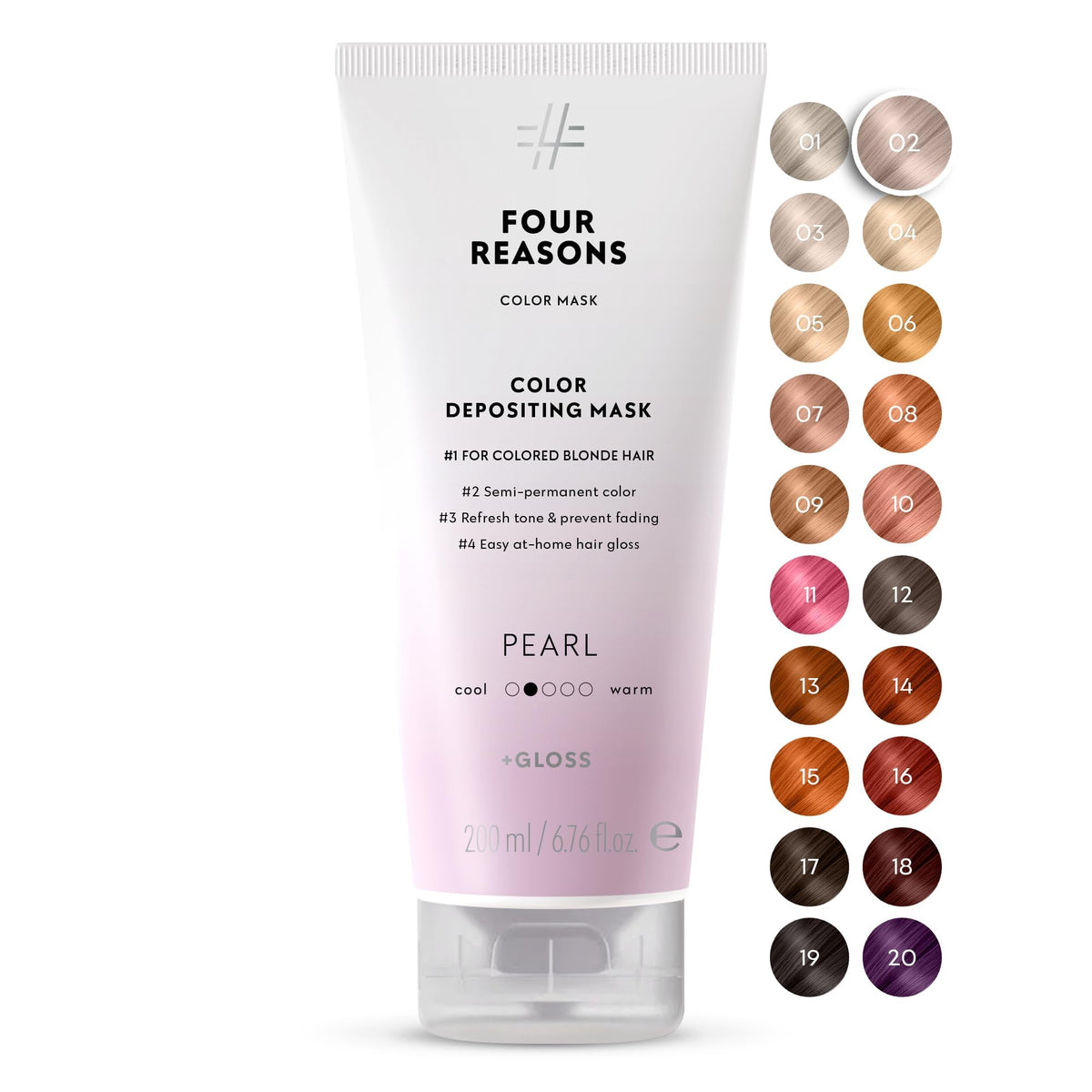 Masque Colorant FOUR REASONS Pearl Blonde 220g vue avant