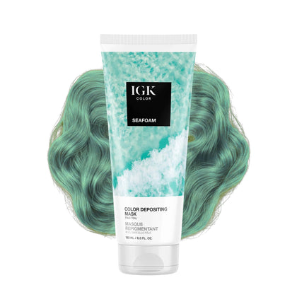 Masque colorant IGK SEAFOAM teinte teal pâle 205g