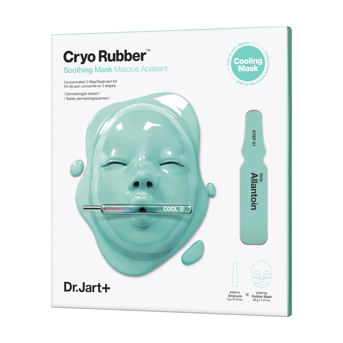 Masque Cryo Rubber Apaisant Dr.Jart+ vue avant avec ampoule