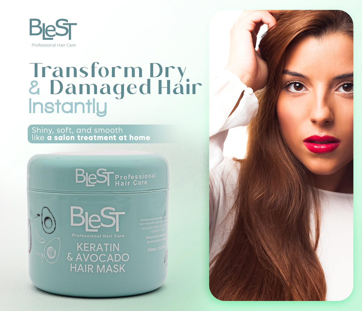 Masque de cheveux Blest Professional ouvert avec couvercle