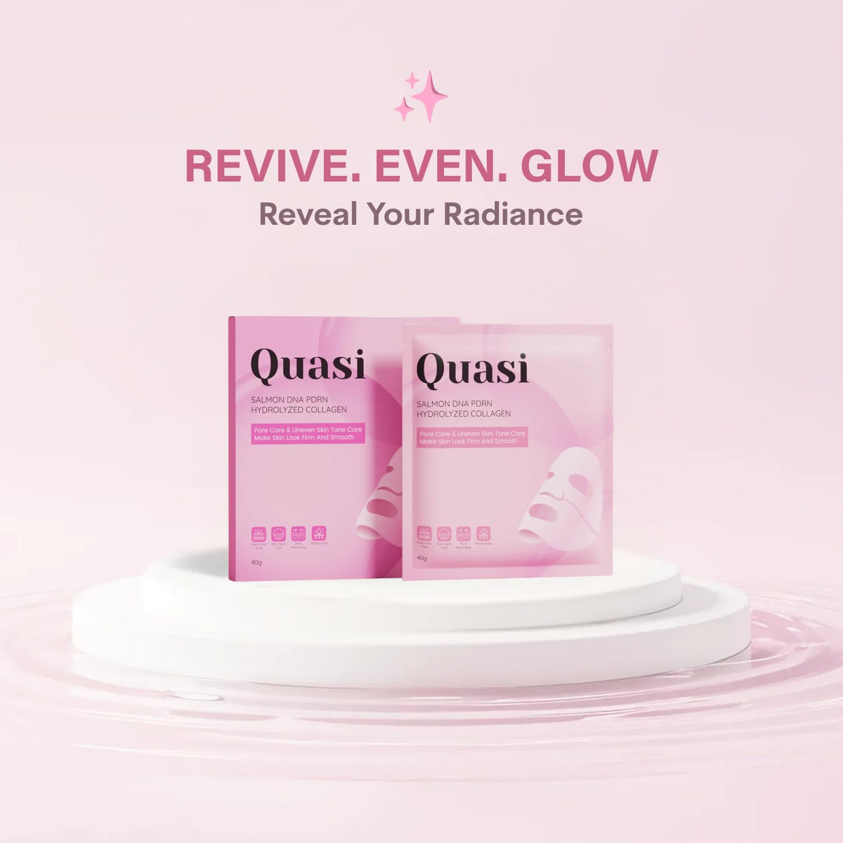 Masque de Collagène PDRN au Saumon Quasi, présentation des masques