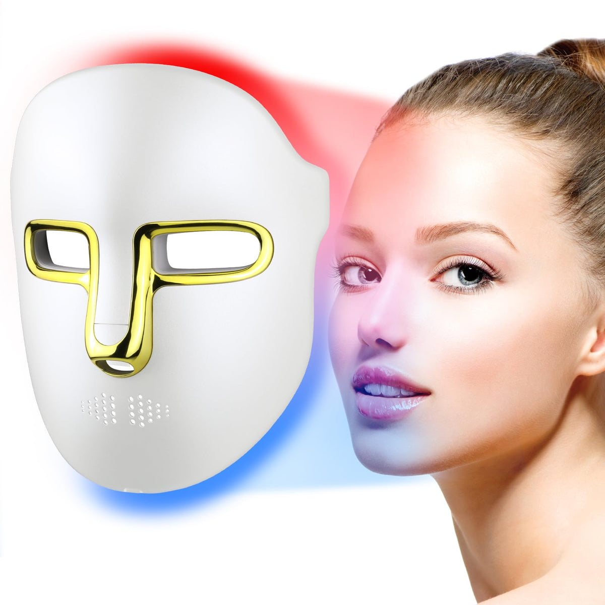 Masque de lumière LED Kelyoo vue de face avec ampoules LED