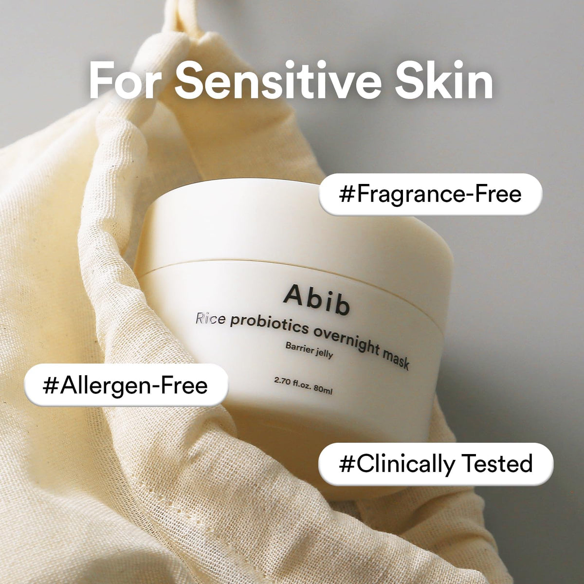 Masque de nuit Abib à côté d'autres produits de beauté