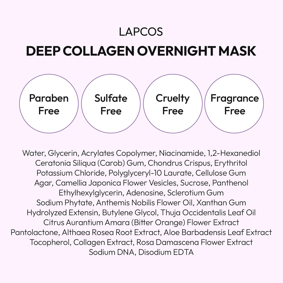Masque de nuit LAPCOS avec ingrédients naturels