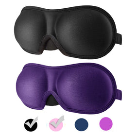 Masque de sommeil 3D REEBENT noir et violet vue de face