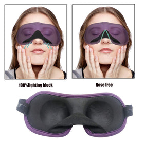 Masque de sommeil 3D REEBENT porté sur un lit