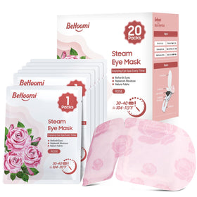 Masque de yeux chauffant BeHoomi, modèle rose, vue de face