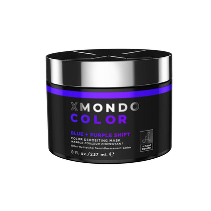 Masque déposant couleur XMONDO bleu et violet, vue avant