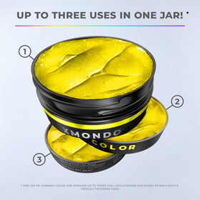 Masque Déposant Super Jaune XMONDO sur une étagère de salle de bain