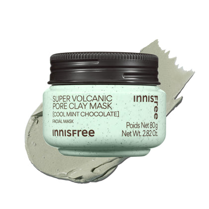 Masque en argile Super Volcanique à la menthe d'innisfree face avant