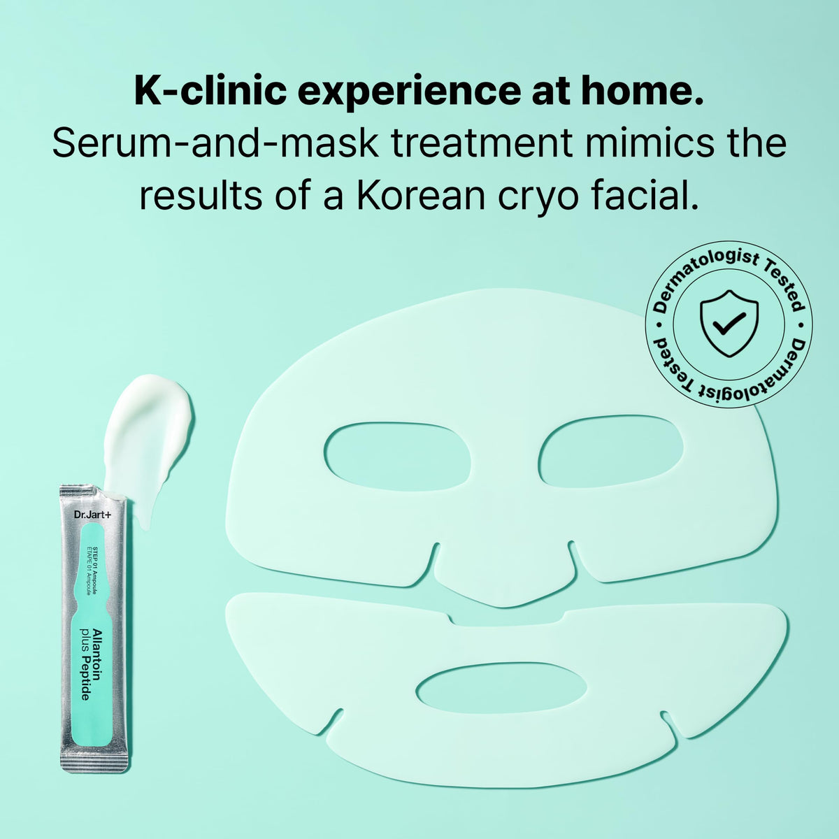 Masque en caoutchouc Dr.Jart+ sur un visage