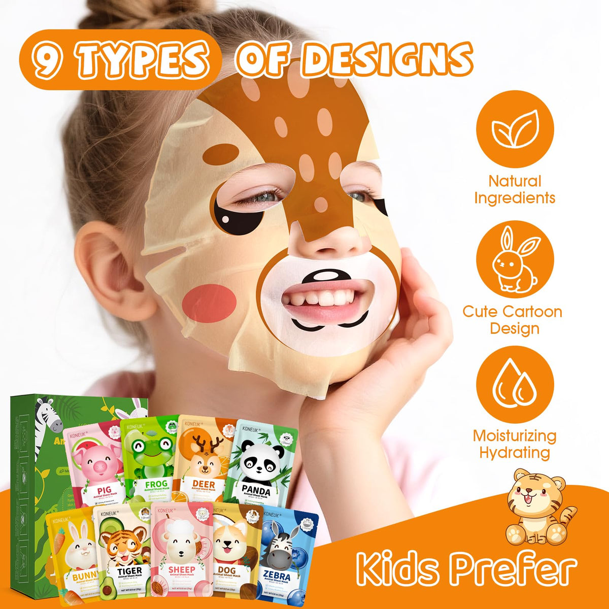 Masque en forme de panda de KONEUK, vue de face