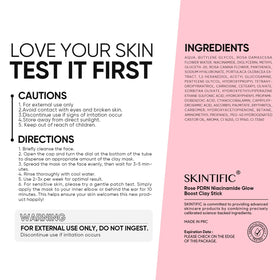 Masque en stick SKINTIFIC à la Rose, application sur la peau