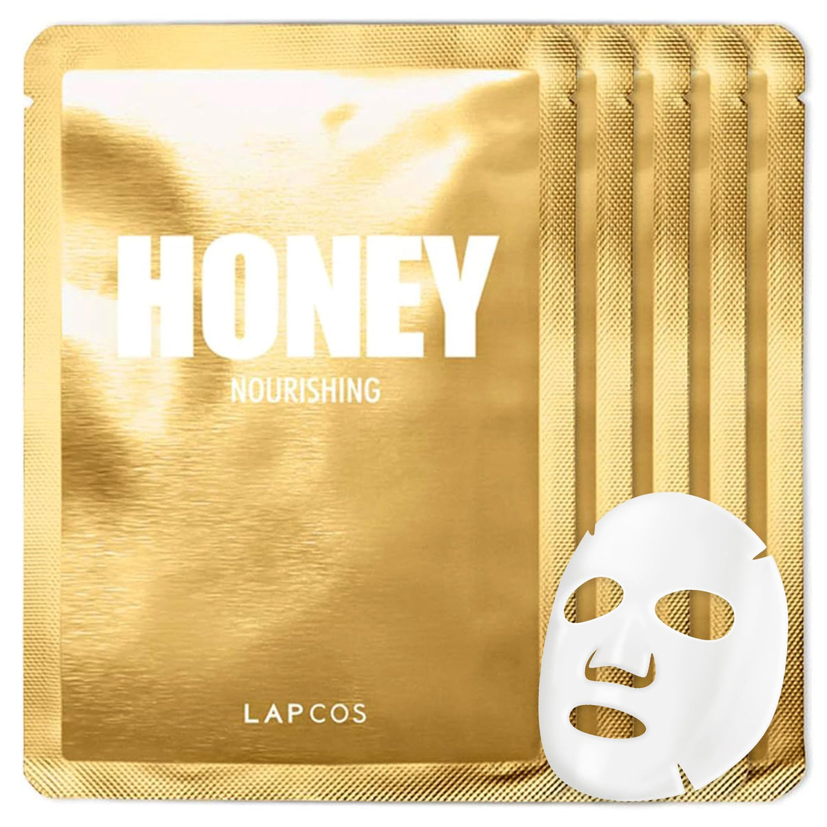Masque en tissu au miel LAPCOS, pack de 5 masques nourrissants