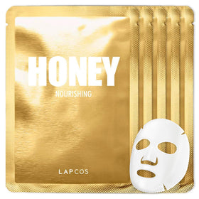 Masque en tissu au miel LAPCOS, pack de 5 masques nourrissants