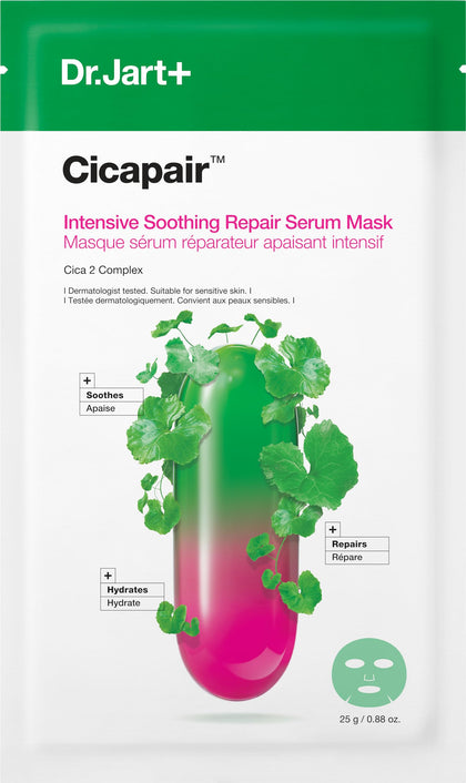 Masque en tissu Dr.Jart+ Cicapair avec emballage avant