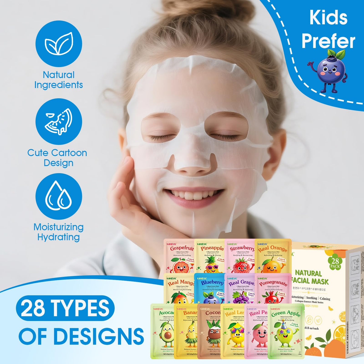 Masque en tissu KONEUK avec design de banane