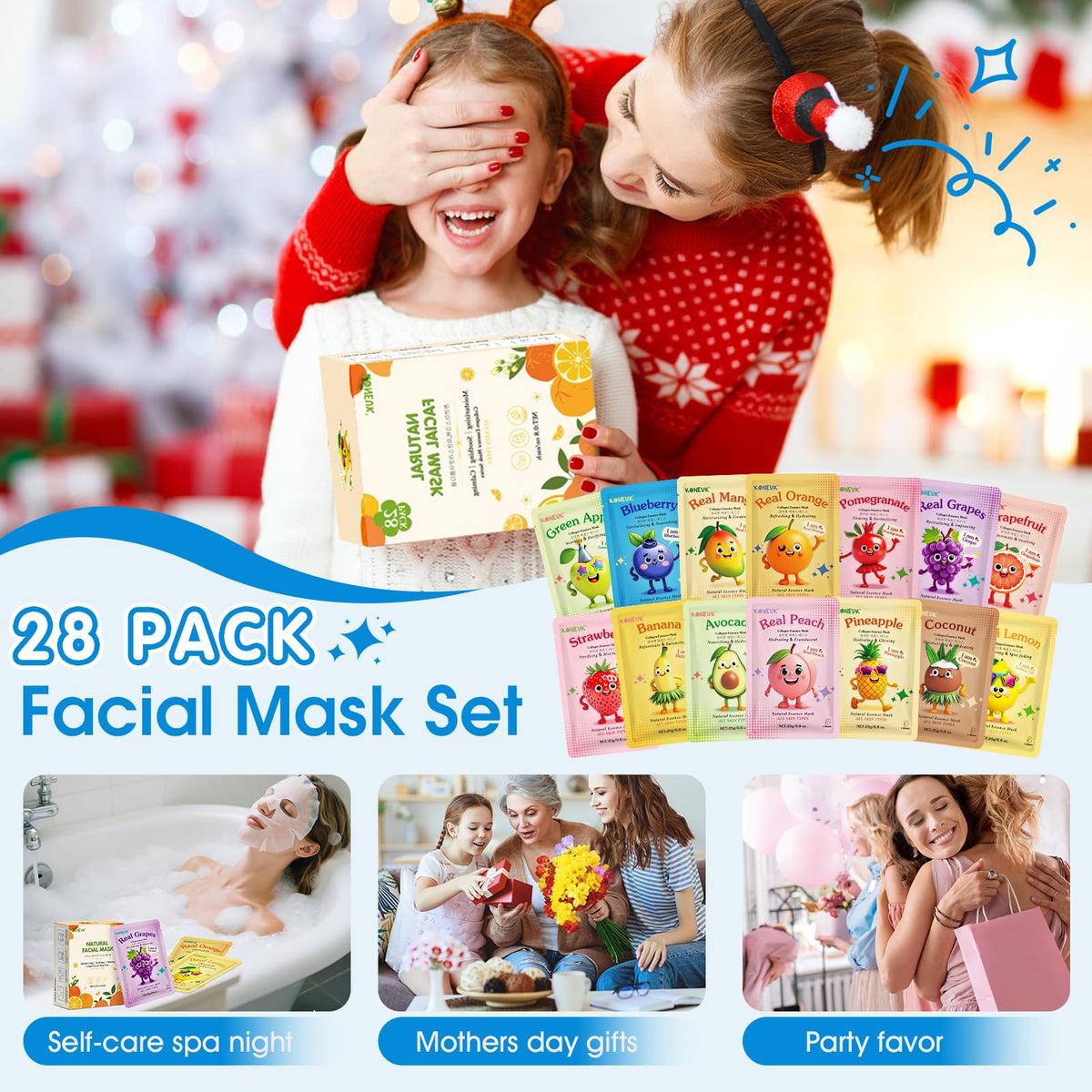 Masque en tissu KONEUK avec design de kiwi