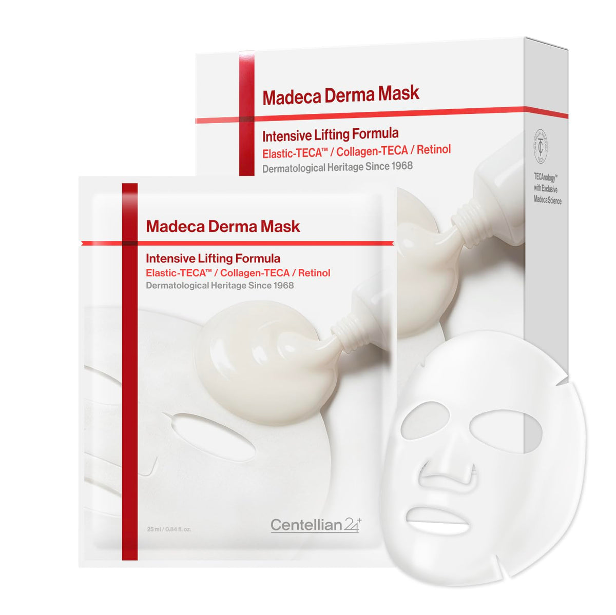 Masque en tissu lifting CENTELLIAN 24 vue avant avec emballage