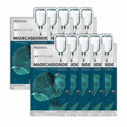Masque en tissu MEDIHEAL Madecassoside face avant avec emballage