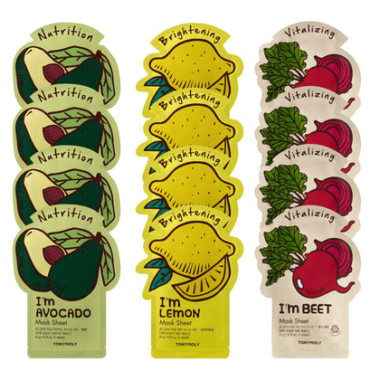 Masque en tissu TONYMOLY Superfood Glow pack de 12