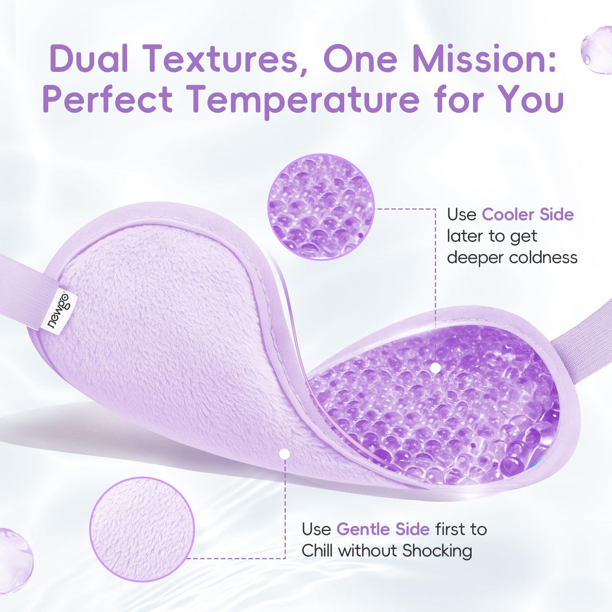 Masque gel NEWGO ajusté sur un visage féminin