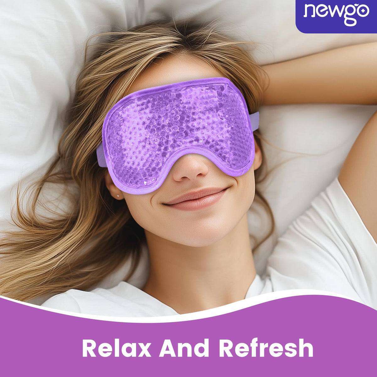 Masque gel NEWGO avec indication de la méthode de chauffage