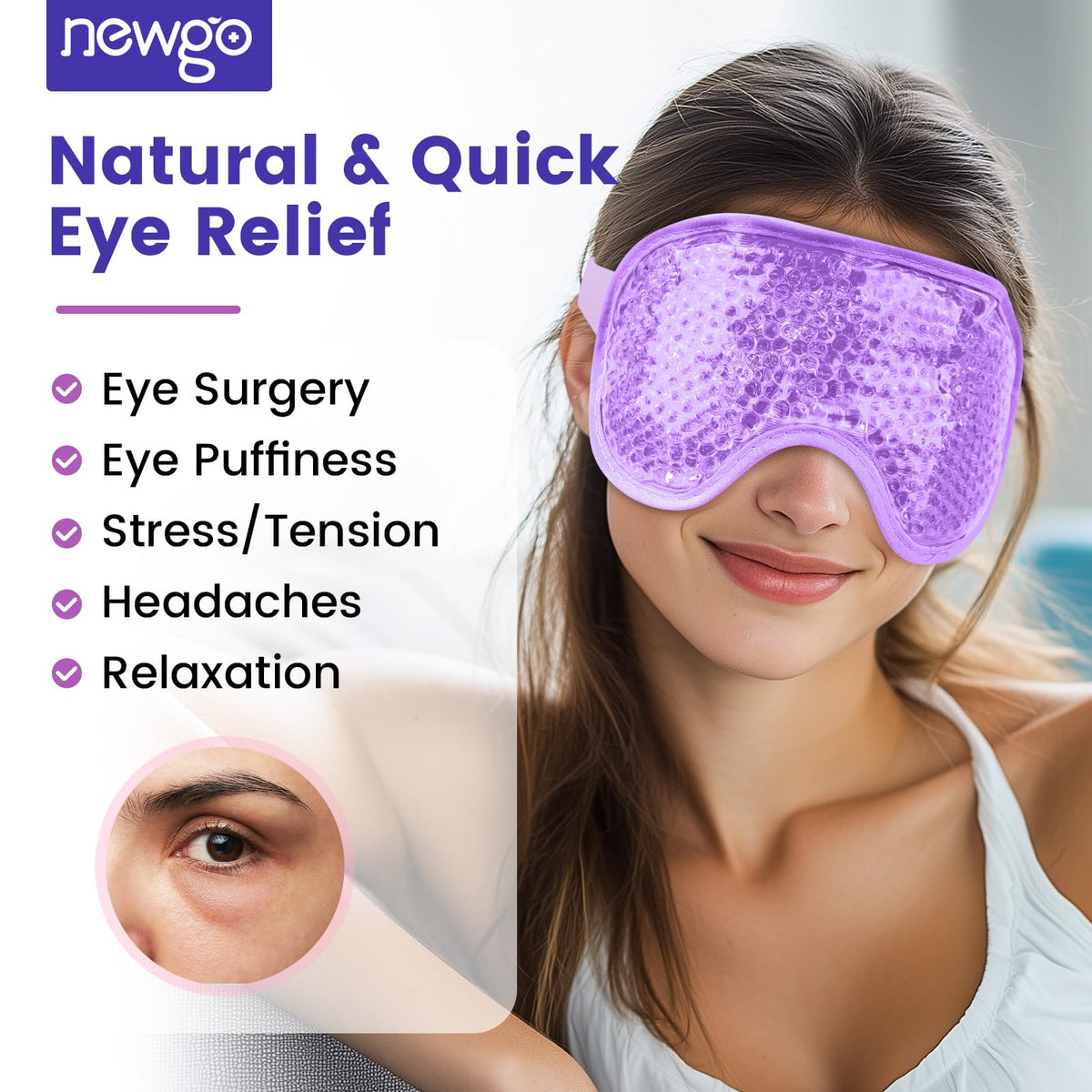 Masque gel NEWGO côté en peluche pour un usage direct