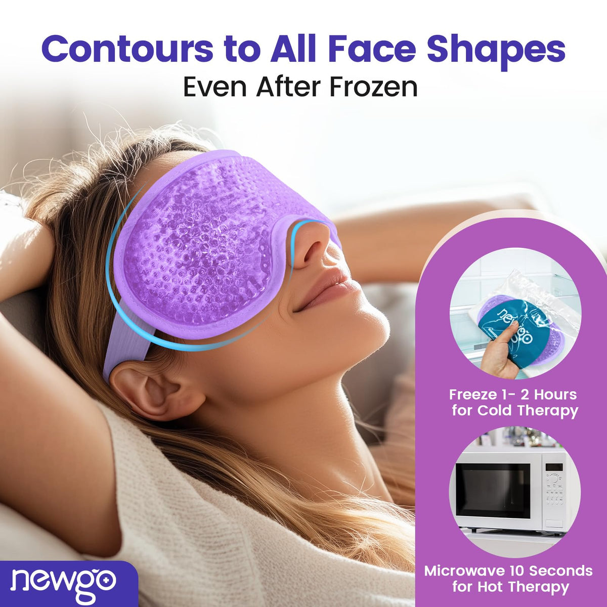 Masque gel refroidissant NEWGO en position de stockage