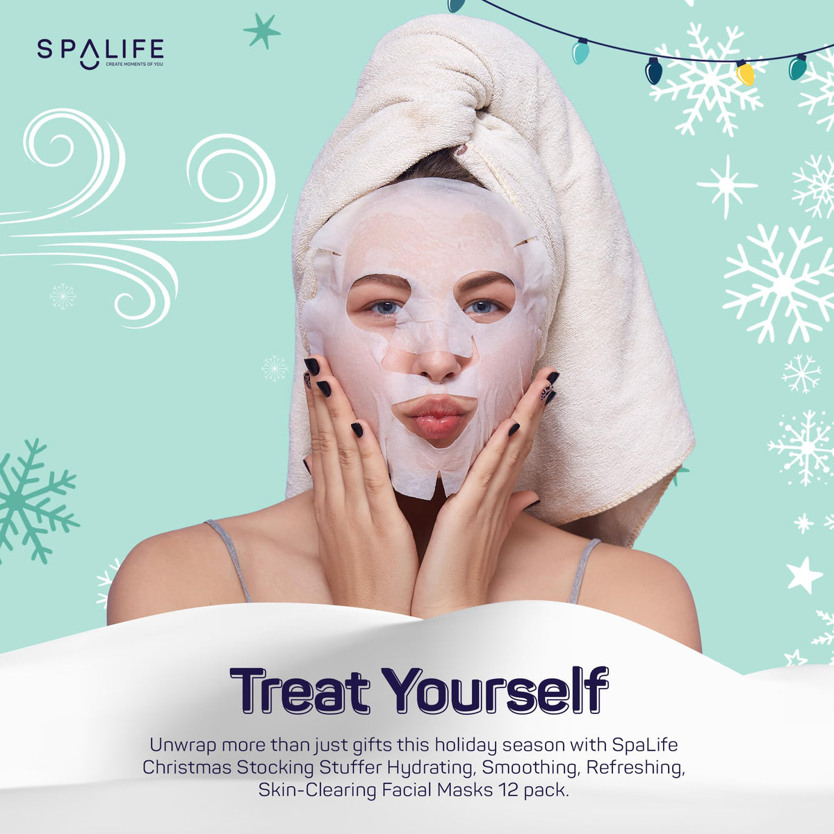 Masque hydratant à base de Jojoba SpaLife sur fond blanc