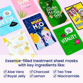 Masque hydratant FACETORY en utilisation sur un visage
