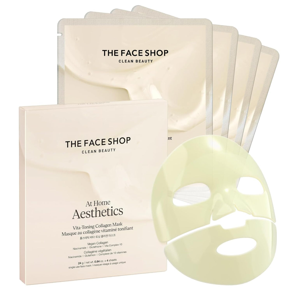 Masque hydrogel collagène végétal The Face Shop, modèle 4EA