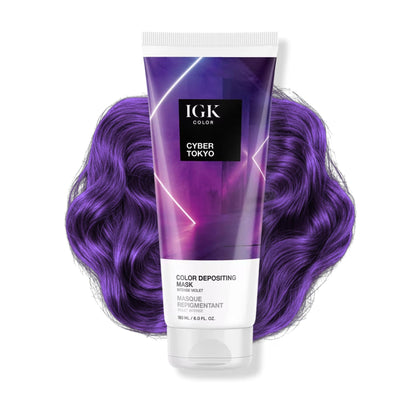 Masque IGK Cyber Tokyo 209g vue avant avec emballage violet