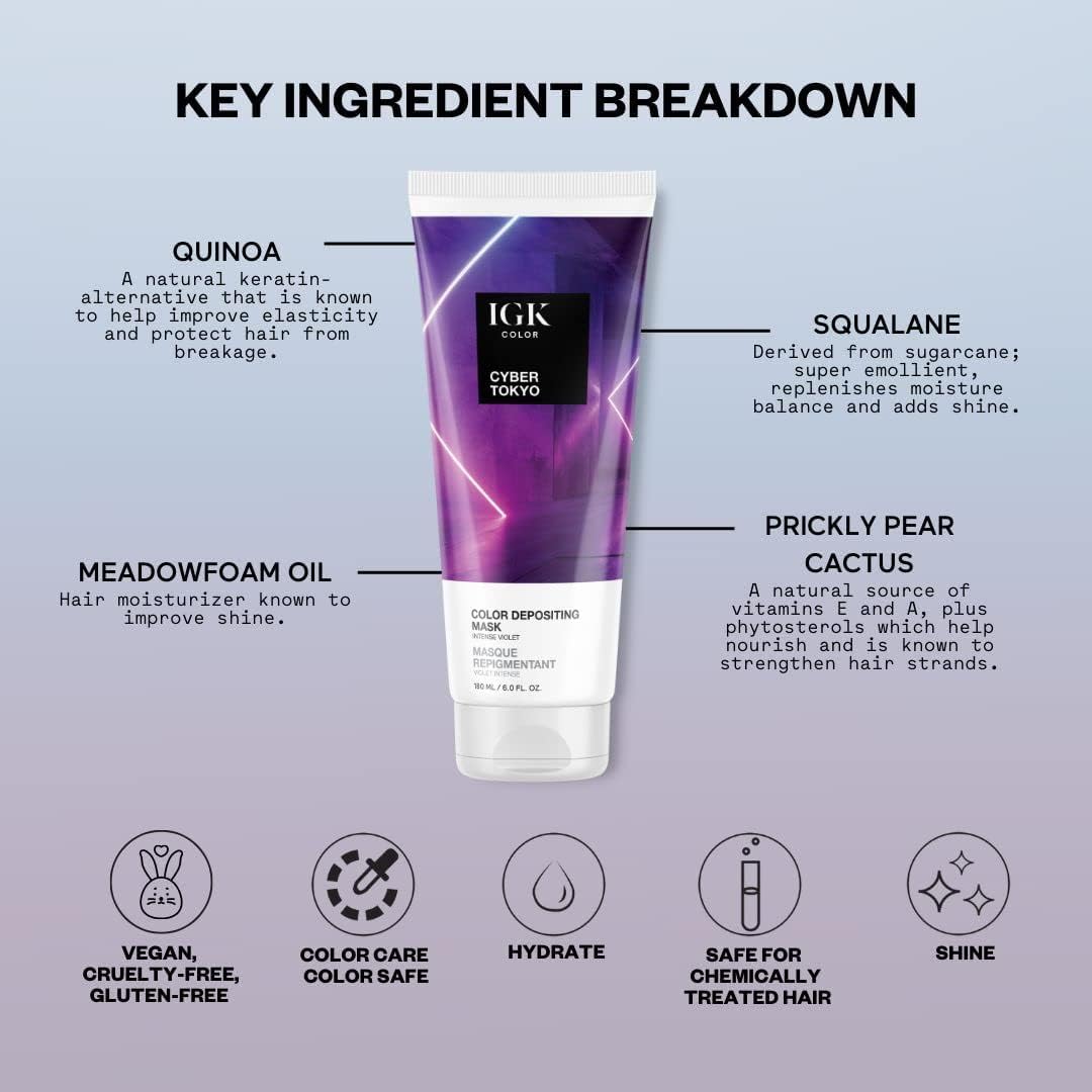 Masque IGK Cyber Tokyo sur cheveux brillants