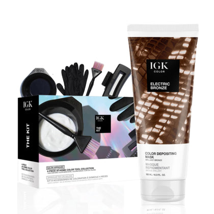 Masque IGK Electric Bronze 358g vue de face avec emballage