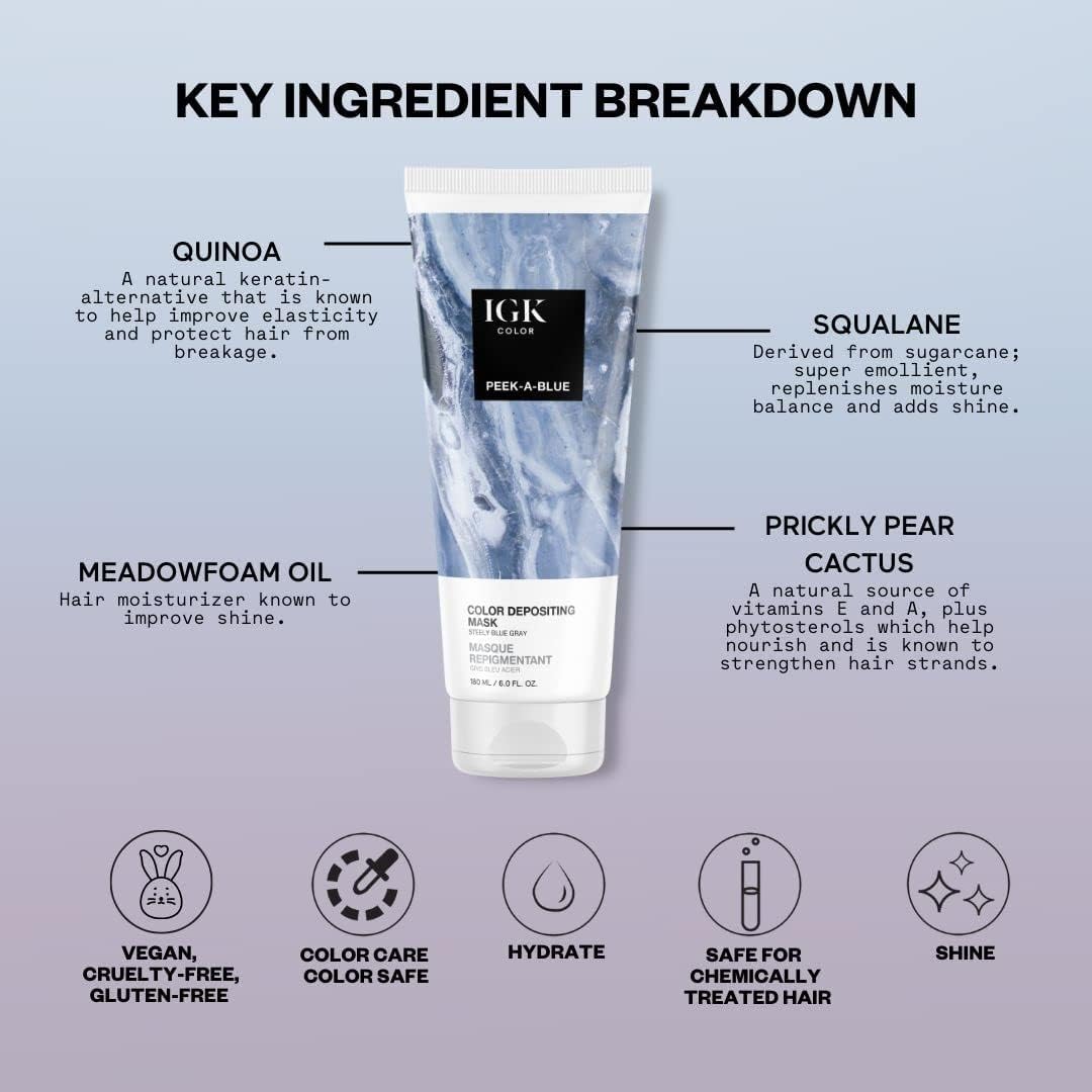 Masque IGK PEEK-A-BLUE 200g et ses ingrédients
