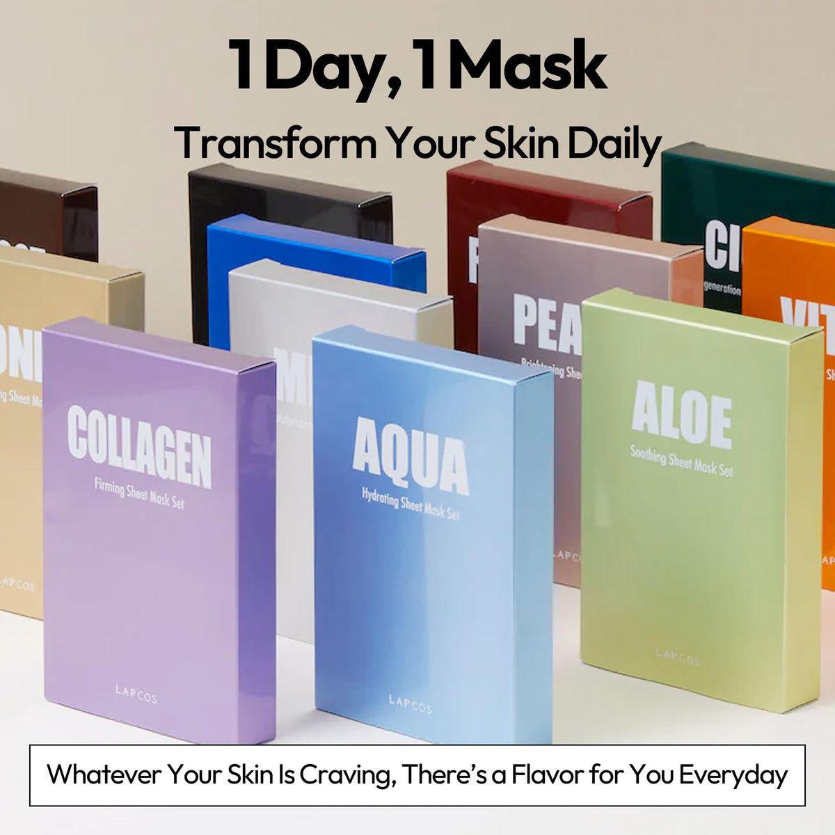 Masque LAPCOS Aqua K Beauty sur une table