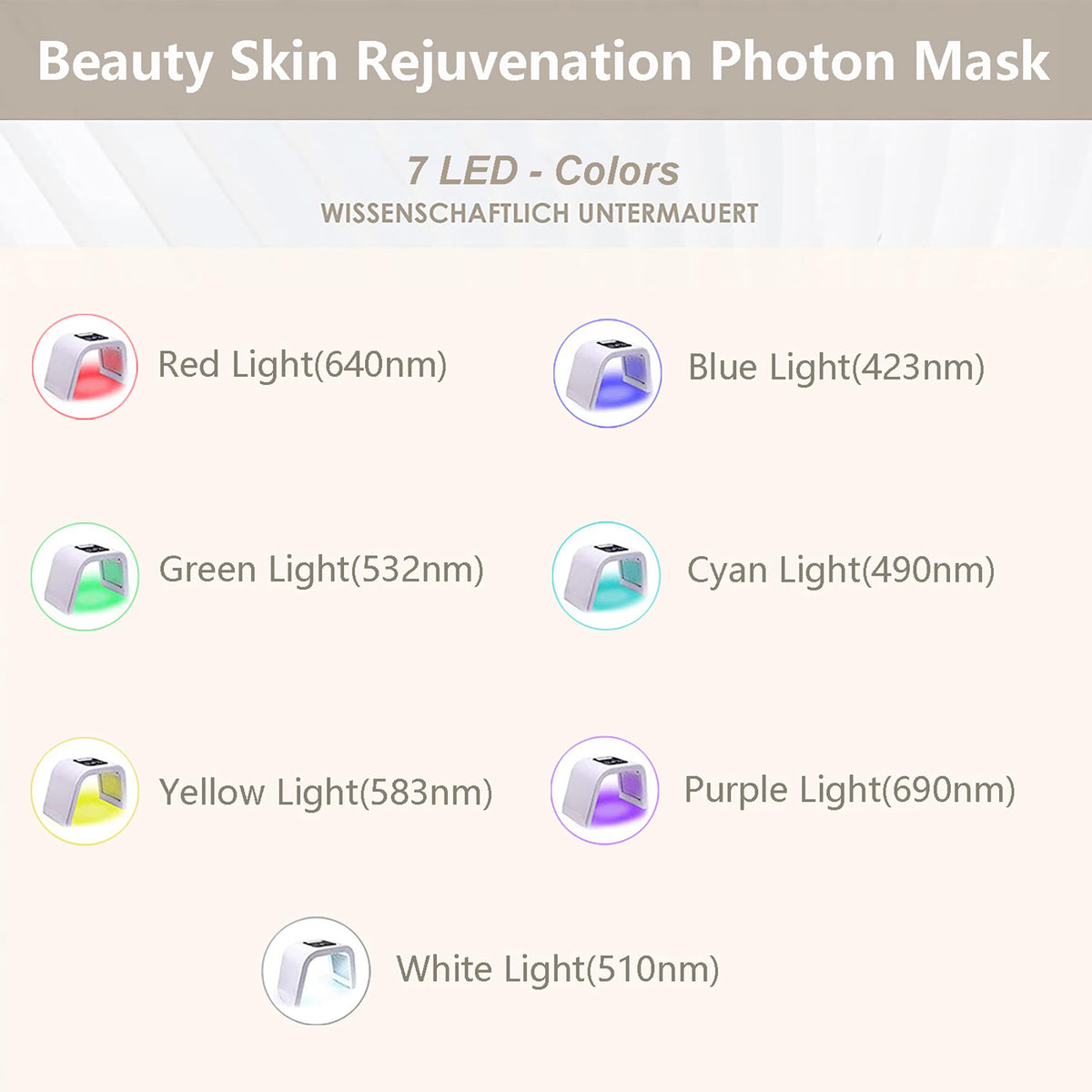 Masque LED Fxtiaa adapté pour hommes et femmes