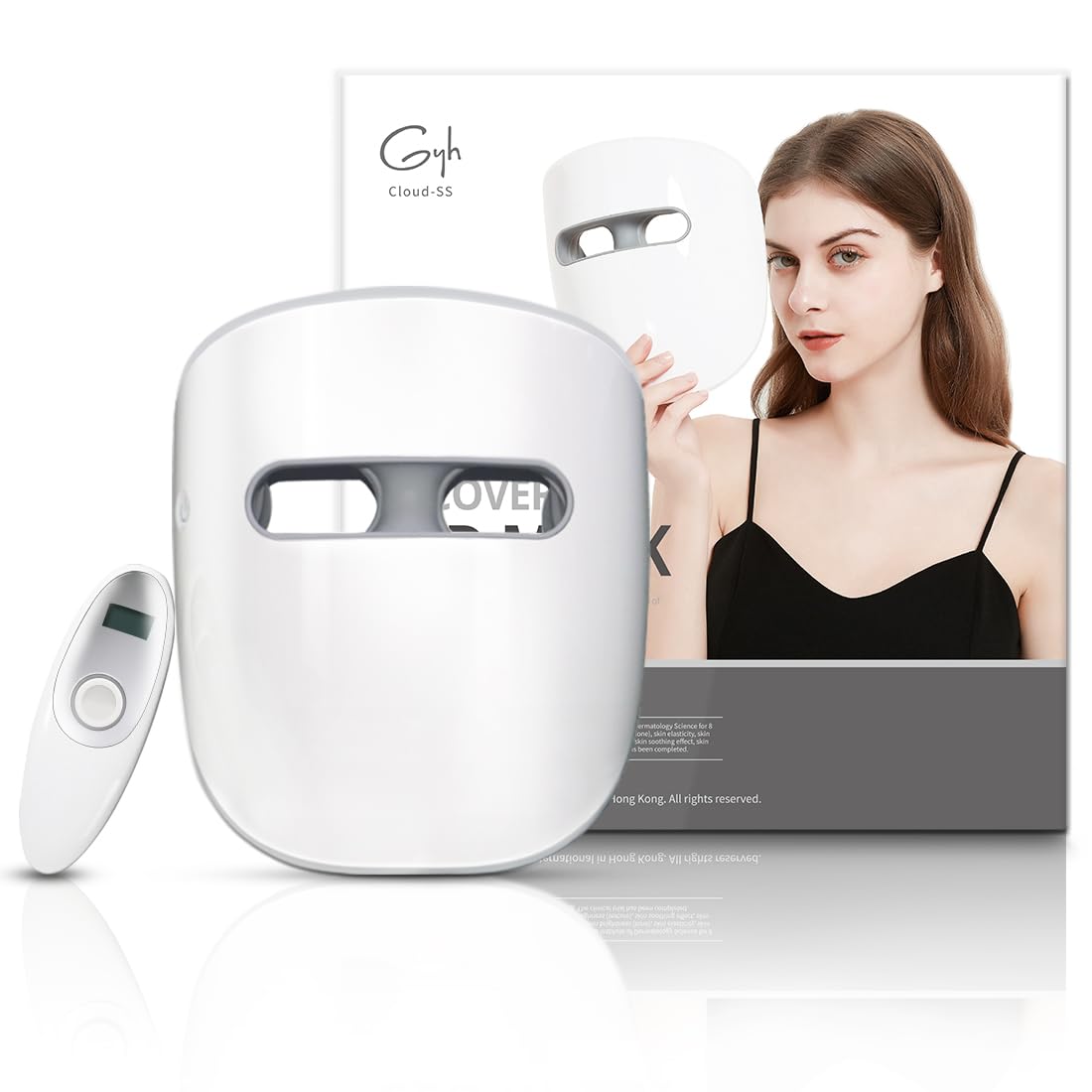 Masque LED GYH vue avant avec éclairage rouge et bleu