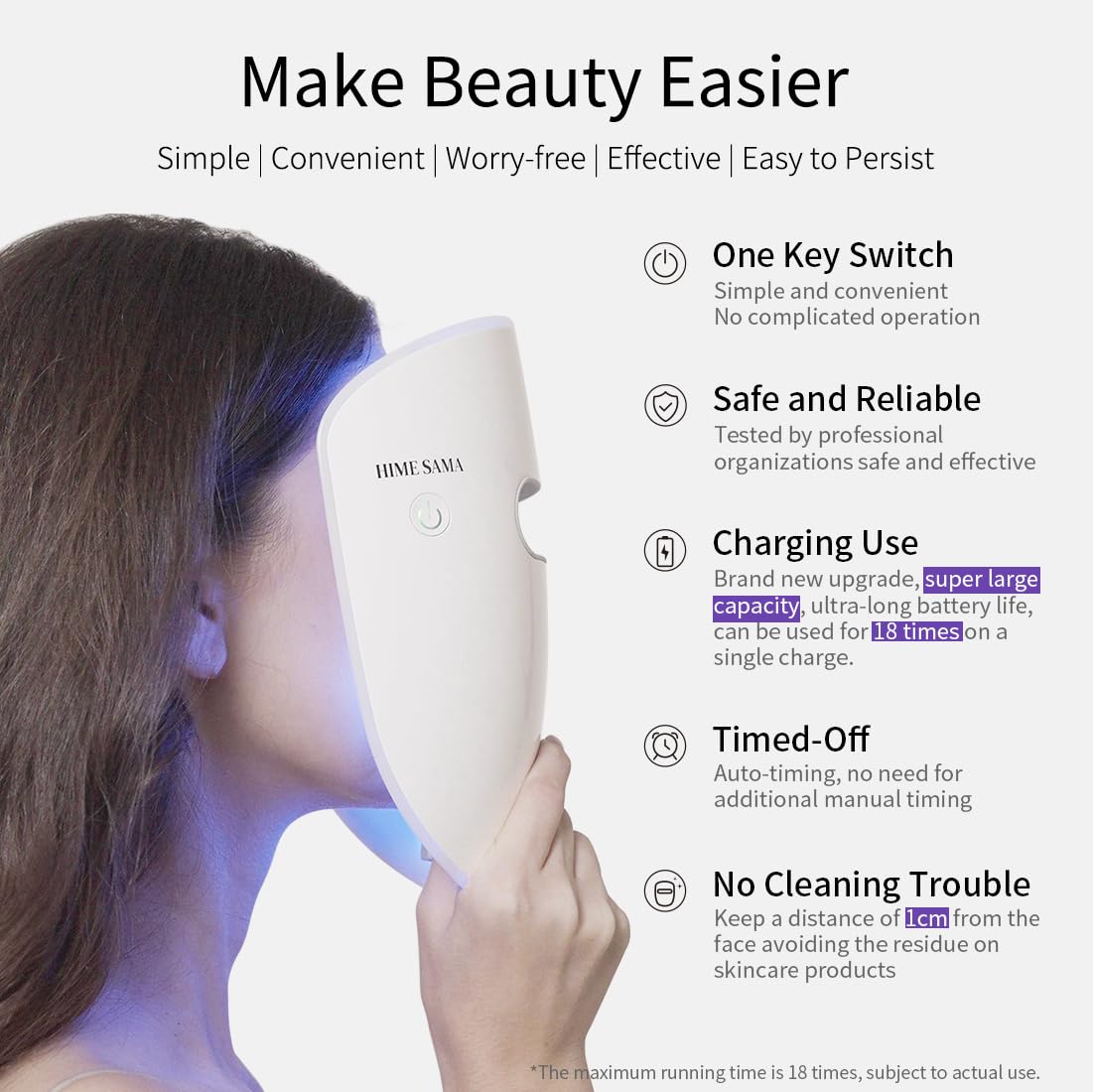 Masque LED HIME SAMA avec perles LED de haute qualité