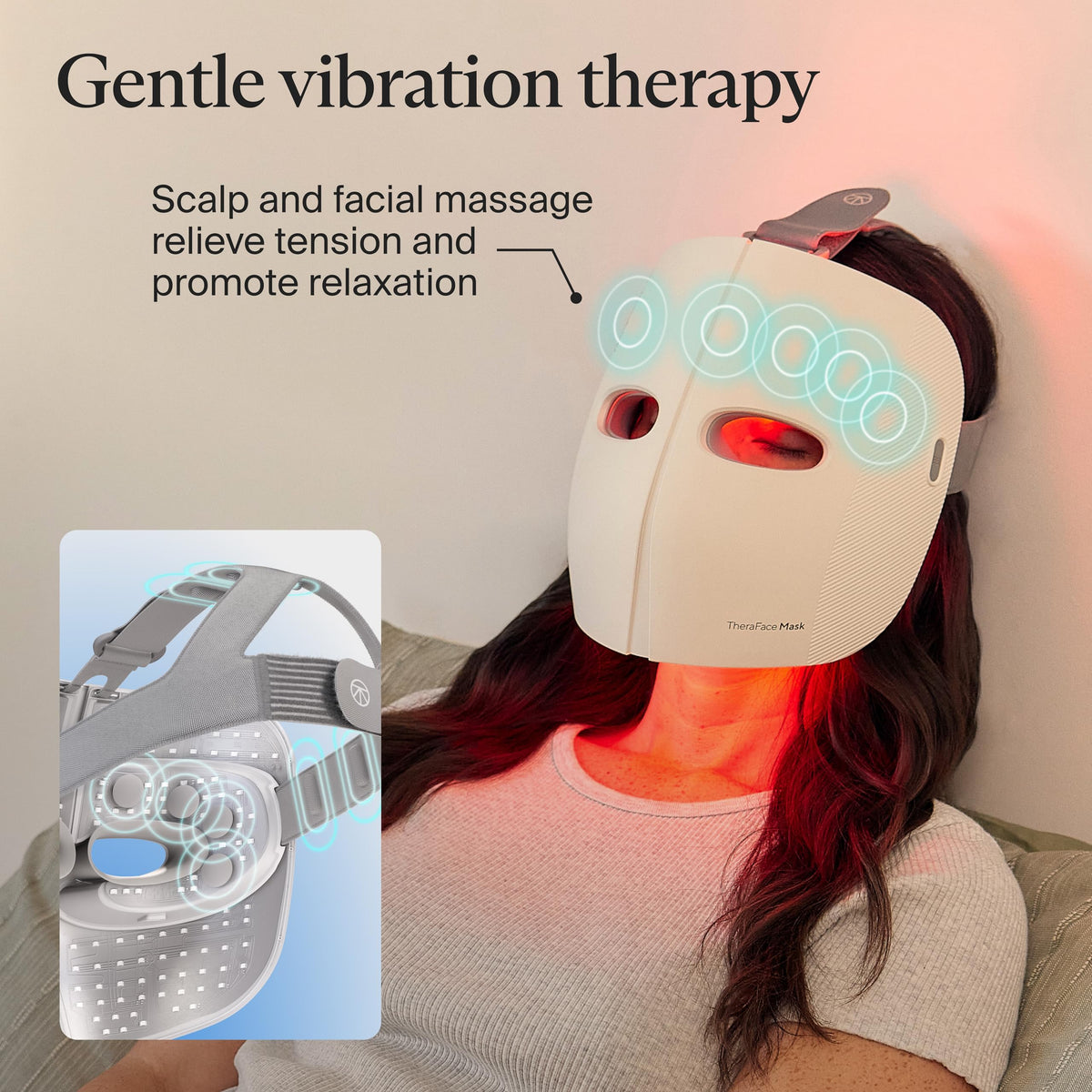 Masque LED TheraFace avec vue des LED sur le devant