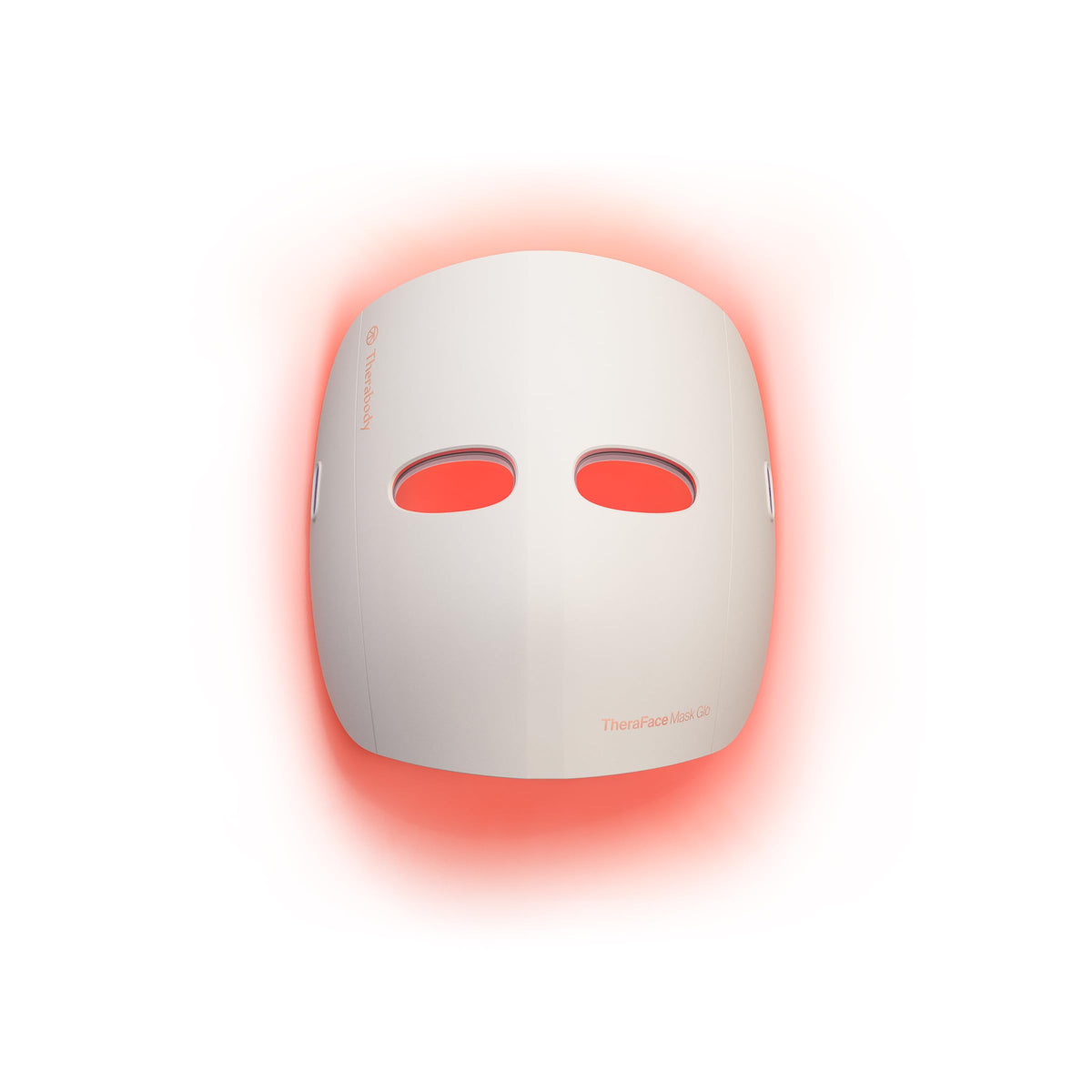 Masque LED TheraFace Glo vue de face avec lumière rouge