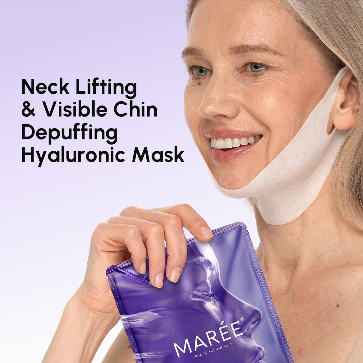 Masque Lifting V Line MAREE porté sur un visage