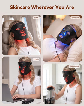 Masque MICEYLIVE en usage avec lumière bleue active