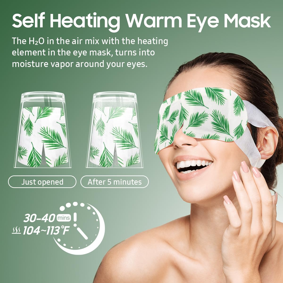Masque Oculaire BeHoomi avec crochets élastiques, vue latérale