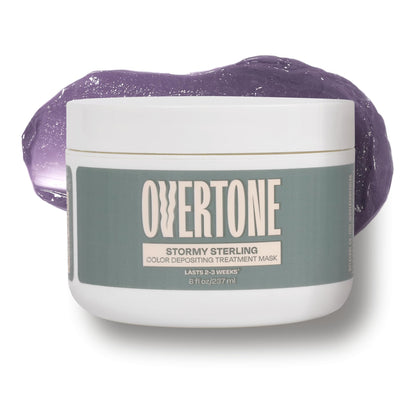 Masque oVertone Colorant Semi-Permanent Stormy Sterling 8 oz avant utilisation