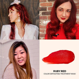 Masque oVertone Ruby Red avec étiquettes vegan et sans cruauté