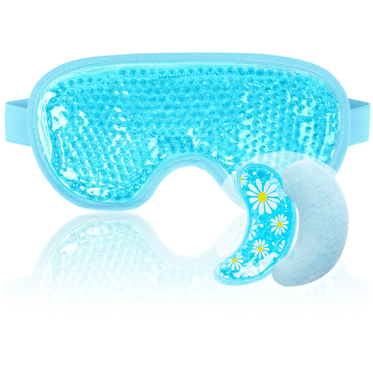 Masque rafraîchissant NEWGO pour les yeux, modèle bleu, vue de face